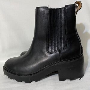 Madewell The Gwenda Platform Ankle Boots Black Chunky Leather Size 9